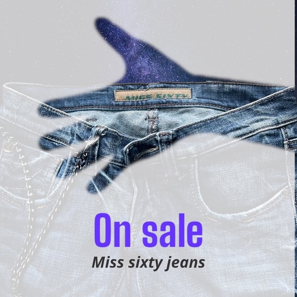 Miss sixty denim wash slim tight jeans with side chain. Size 24. - Picture 2 of 4